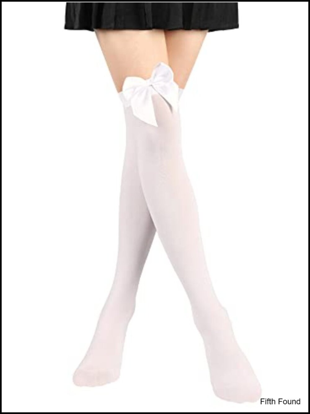 Knee High Bow Stockings Elastic Velvet Satin Bow Cosplay Party Socks